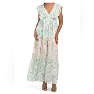 HOUSE OF HARLOW 1960 Tiered maxi dress in pastel floral - Revolve- size small